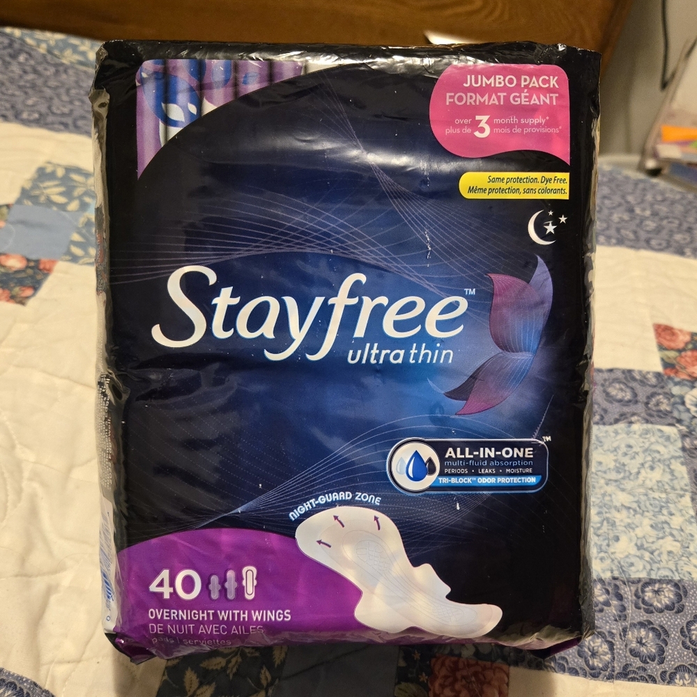 Stayfree Ultra Thin Overnight Pads With Wings, 40ct